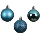 Decoris Shatterproof Baubles Box of 10pcs 6cm - Folk Blue